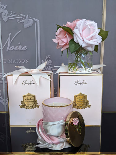 Herringbone Flower - Clear - Mixed Pink Roses - HCF08 (Carton of 2)